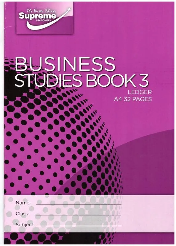 A4 Business Studies Book 3