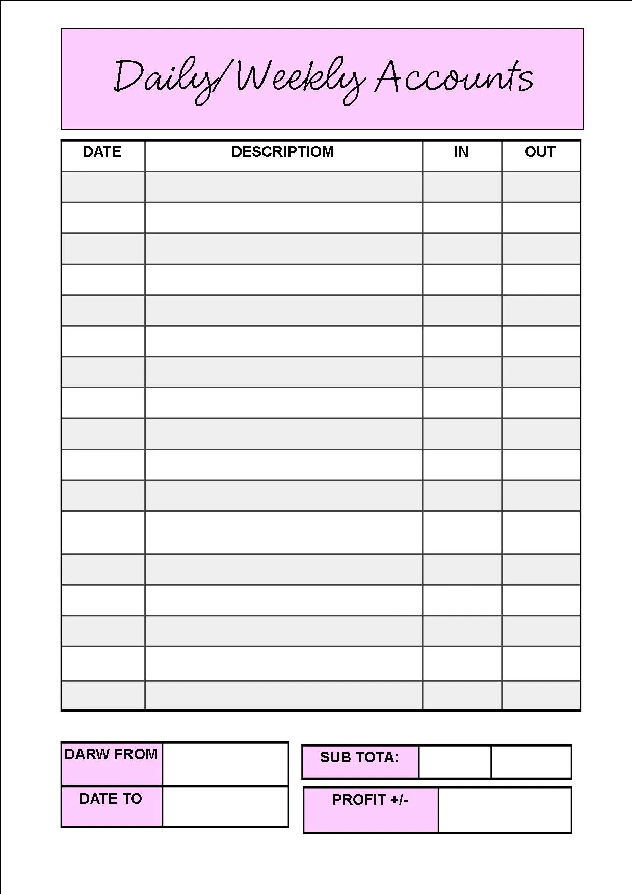 ACCOUNTS BOOK - A4 SPIRAL BOUND WITH 60 PAGES