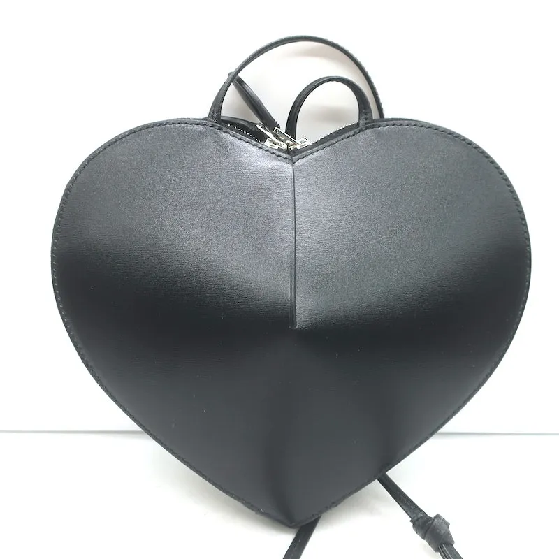 Alaia Le Coeur Small Heart Crossbody Bag Black Leather NEW