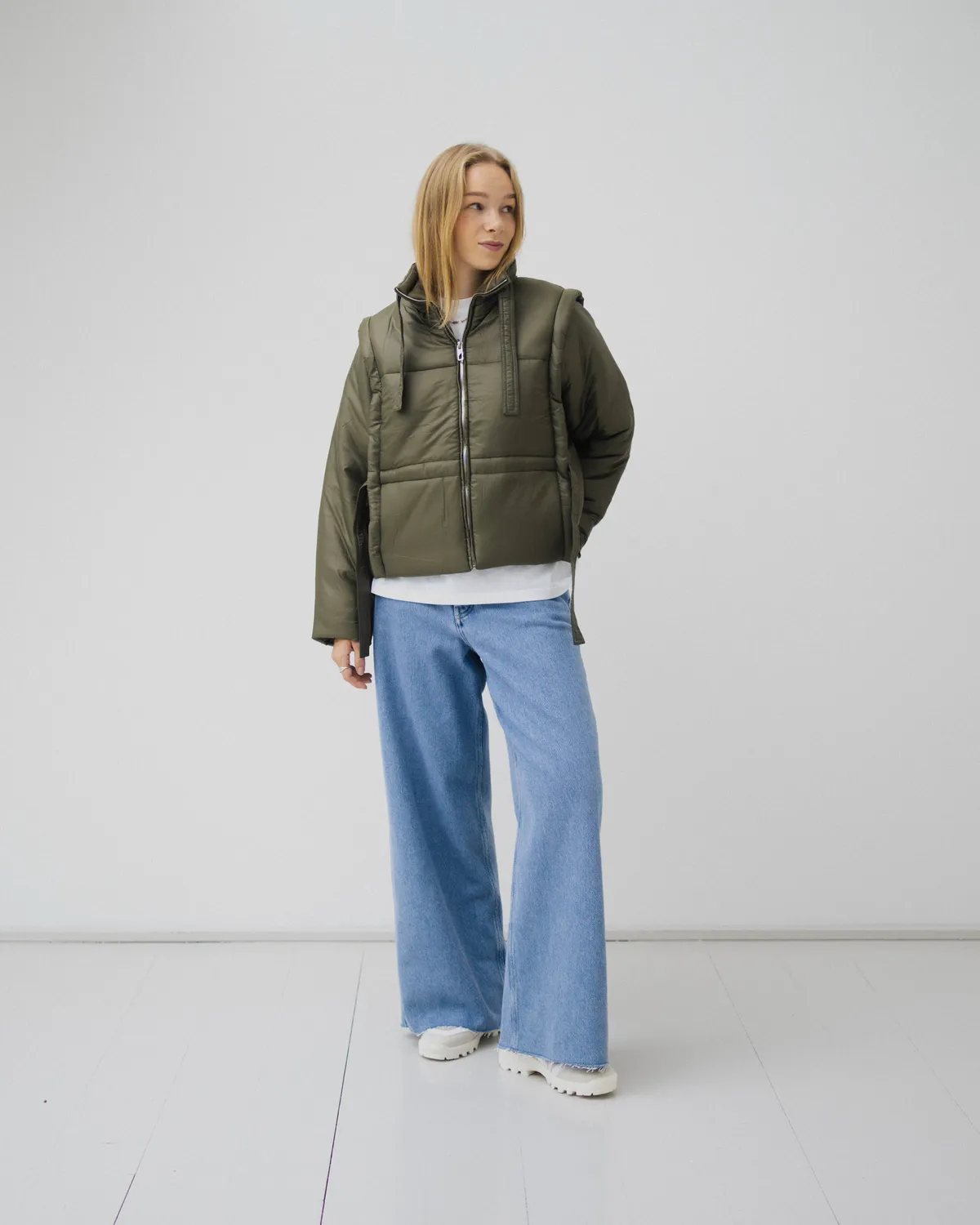 Anna Vilma - Shiny Quilt Vest Jacket - Kalamata