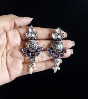 Anusha M Indo Western Trendy Earring With Oxidised Plating