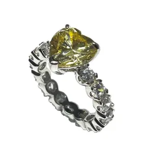 AP Coral Hollywood ring Diva Style Silver 925 Finish Rhodium Quartz Fancy Cubic ZirConia AN343LG