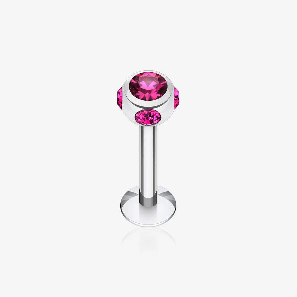 Aurora Gem Ball Steel Labret