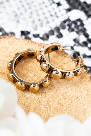 Ayla Goldtone Studded Hoop Earrings