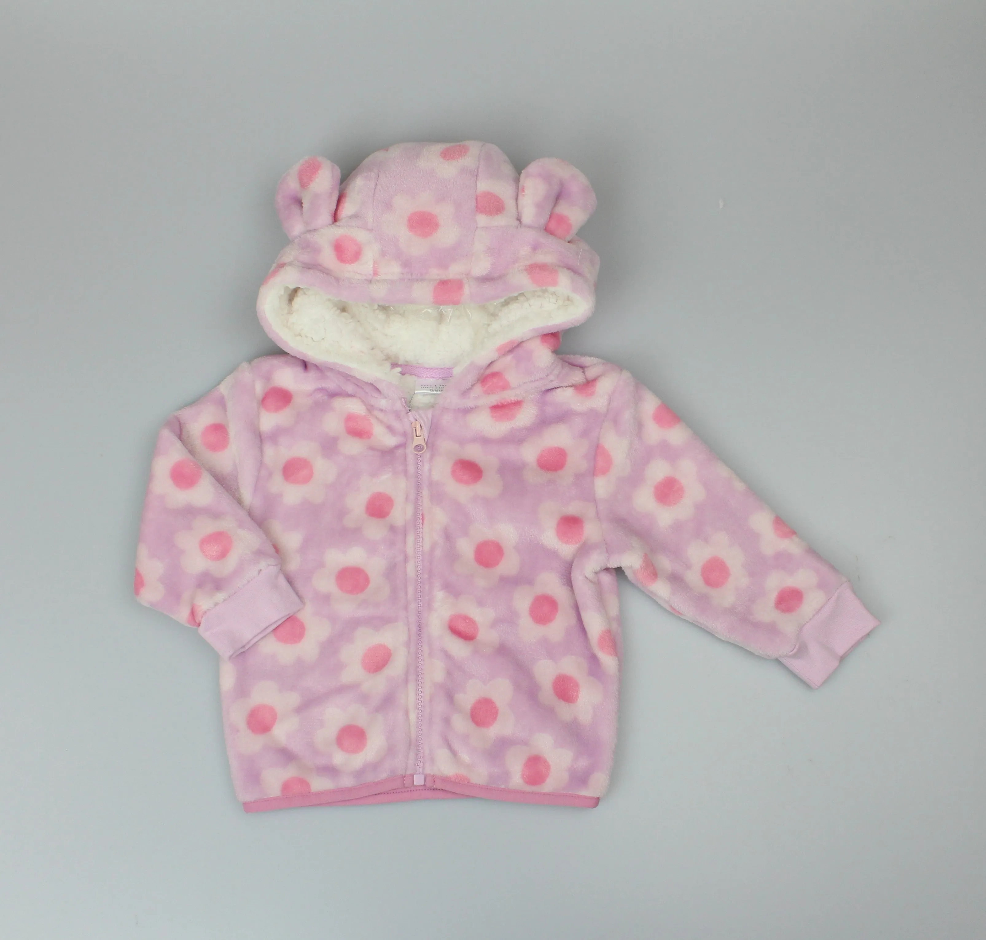 Baby Plush Fleece Hooded Jacket - Floral (6-24M) (PK6) H33566