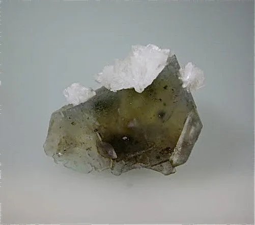 Barite on Fluorite, Rosiclare Level, attr: Minerva #1 Mine, Ozark-Mahoning Company, Cave-in-Rock District, Southern Illinois Miniature 4 x 4 x 5.5 cm $65. Online 5/10 SOLD
