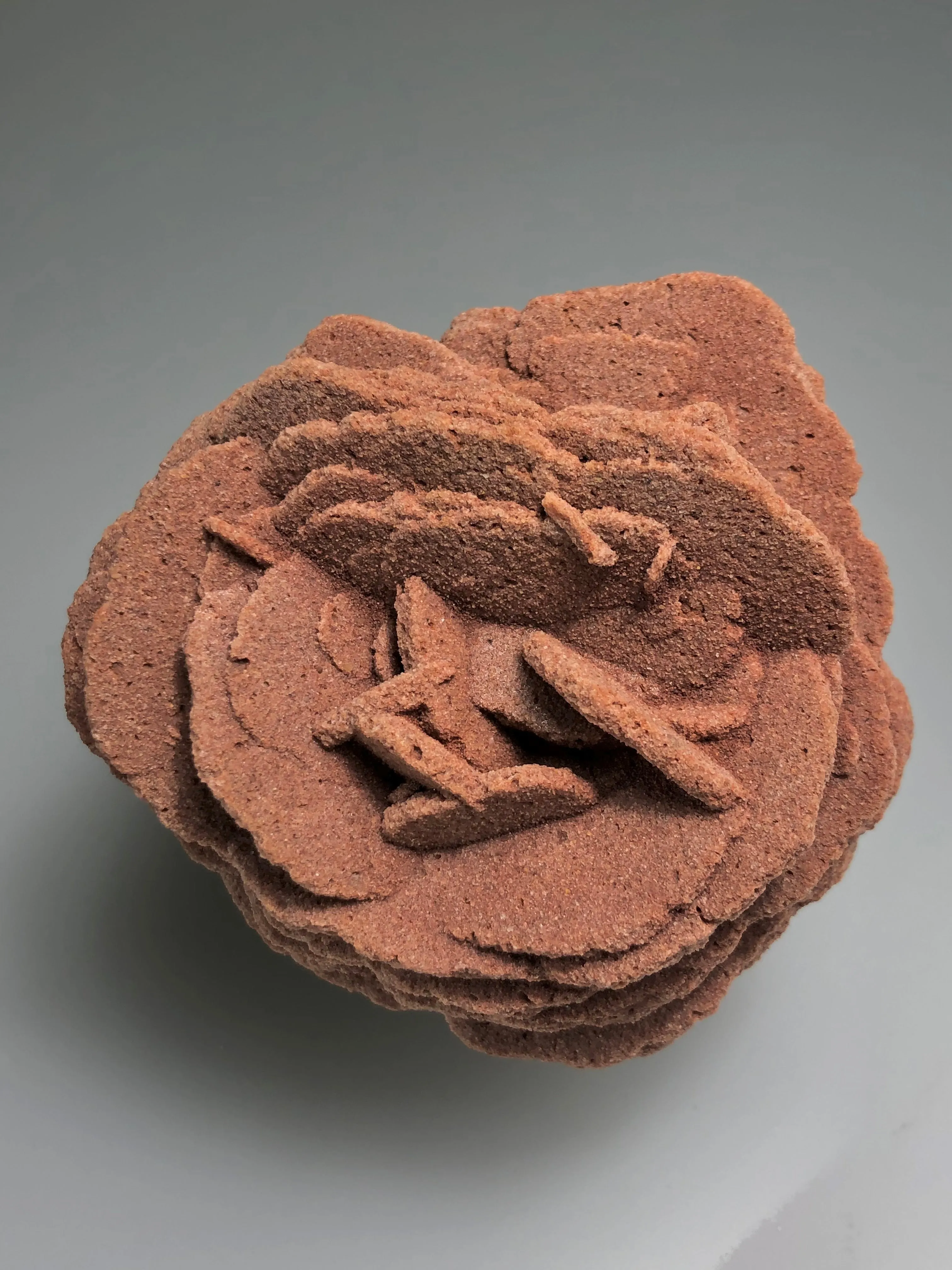 Barite (Rose), Norman, Oklahoma, Dr. David London Collection, Small Cabinet, 7.0 cm x 7.0 cm x 7.0 cm, $120.  Online Oct. 13.