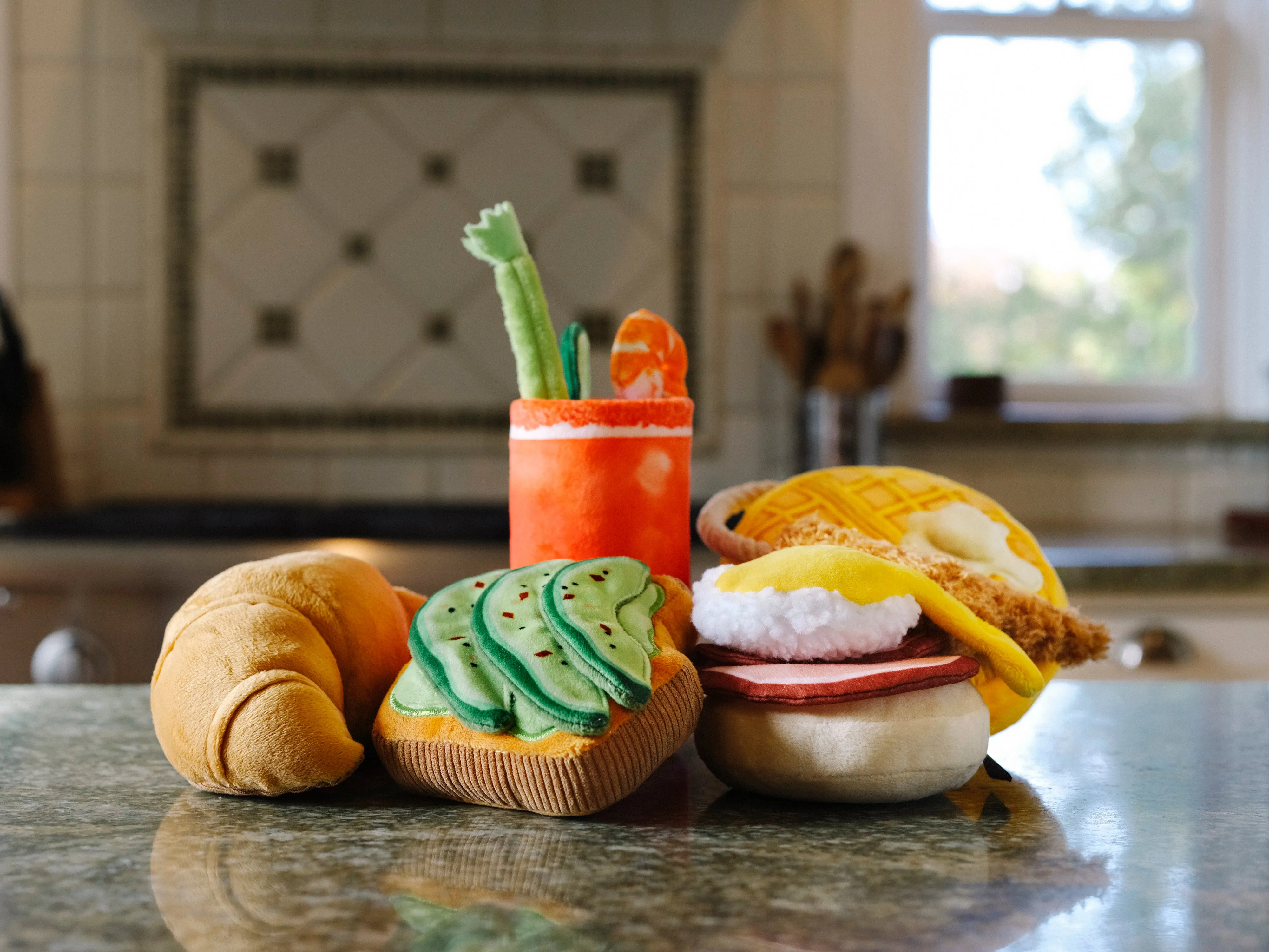 Barking Brunch Chicken & Wooffles Plush Dog Toy