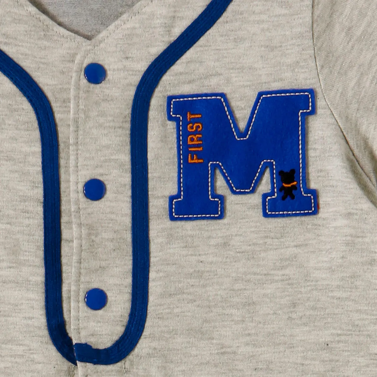 Baseball Jersey Style Short Sleeve Onesie