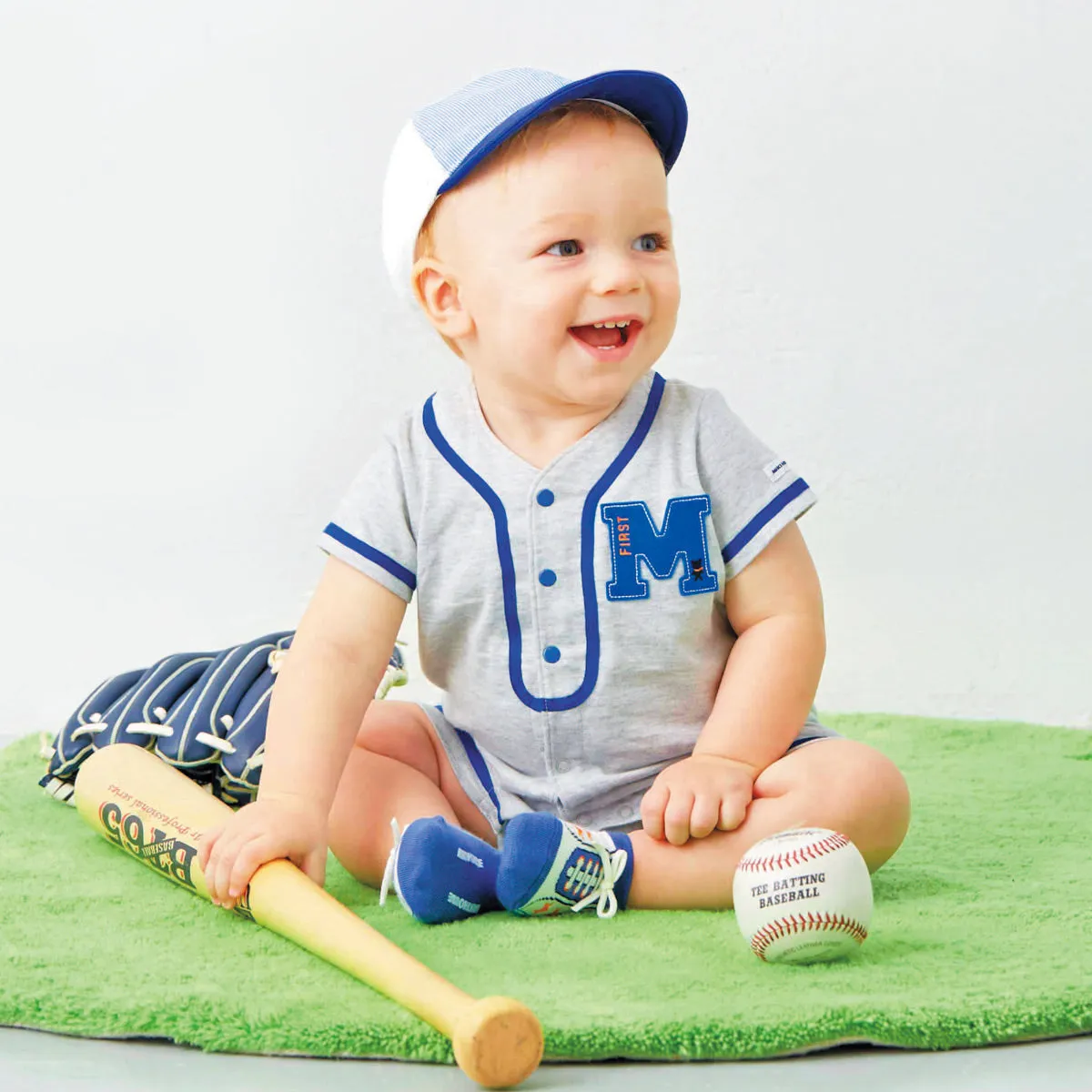 Baseball Jersey Style Short Sleeve Onesie