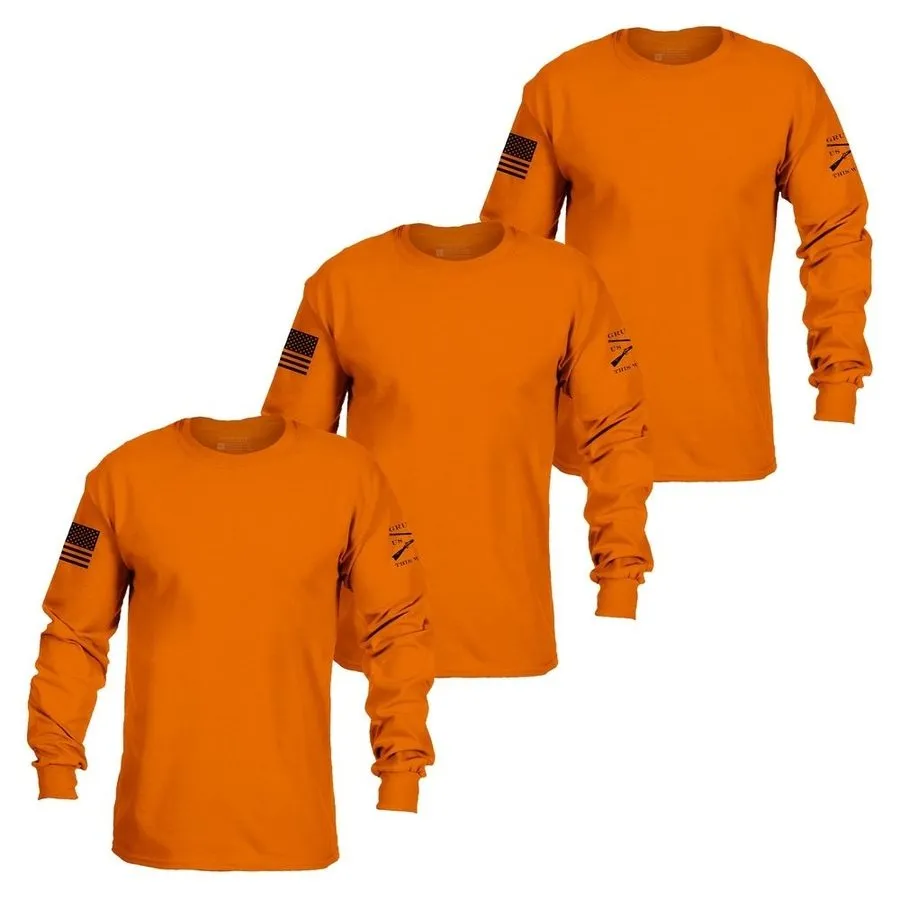 Basic Long Sleeve 3 Pack - Safety Orange
