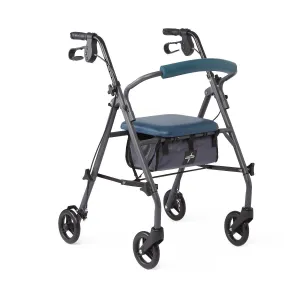 Basic Steel Rollator with 6" Wheels, Teal, Knockdown