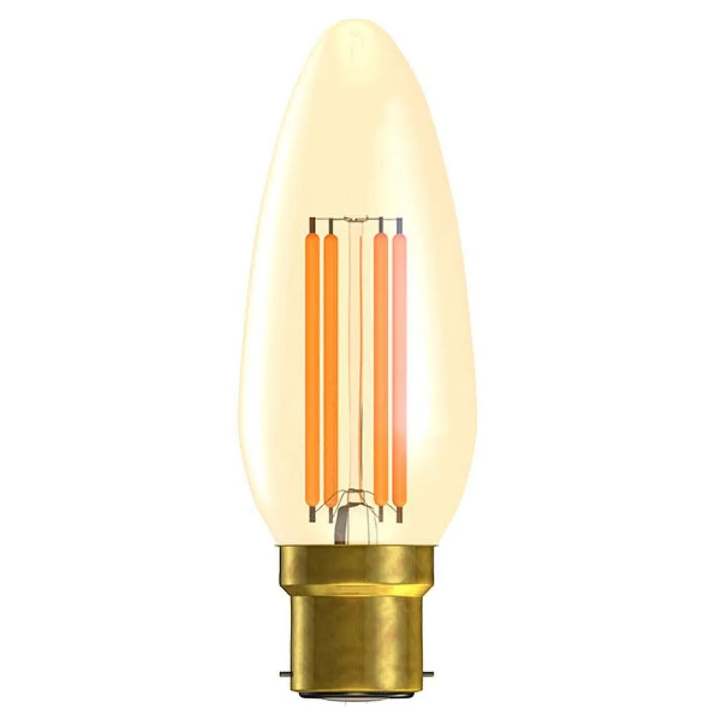 Bell 01451 Vintage Filament Amber LED Candle Bulb B22d BC 4W Dimmable
