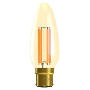 Bell 01451 Vintage Filament Amber LED Candle Bulb B22d BC 4W Dimmable