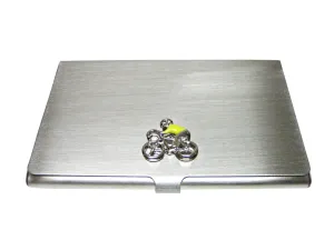 Bicyclist with Yellow Jacket Business Card Holder