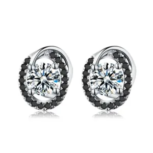 Black & Silver Stud Earrings
