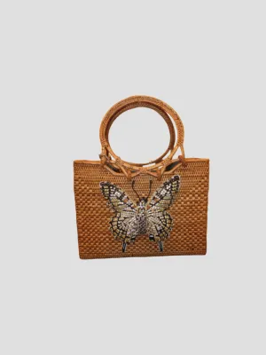 Black and Yellow Butterfly Handbag