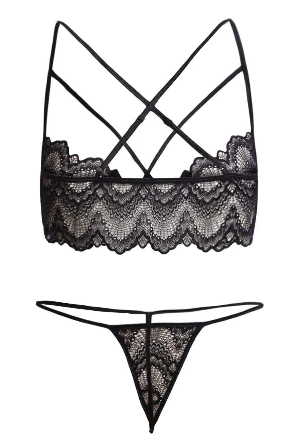 Black Lace Bralette&Pantie Set
