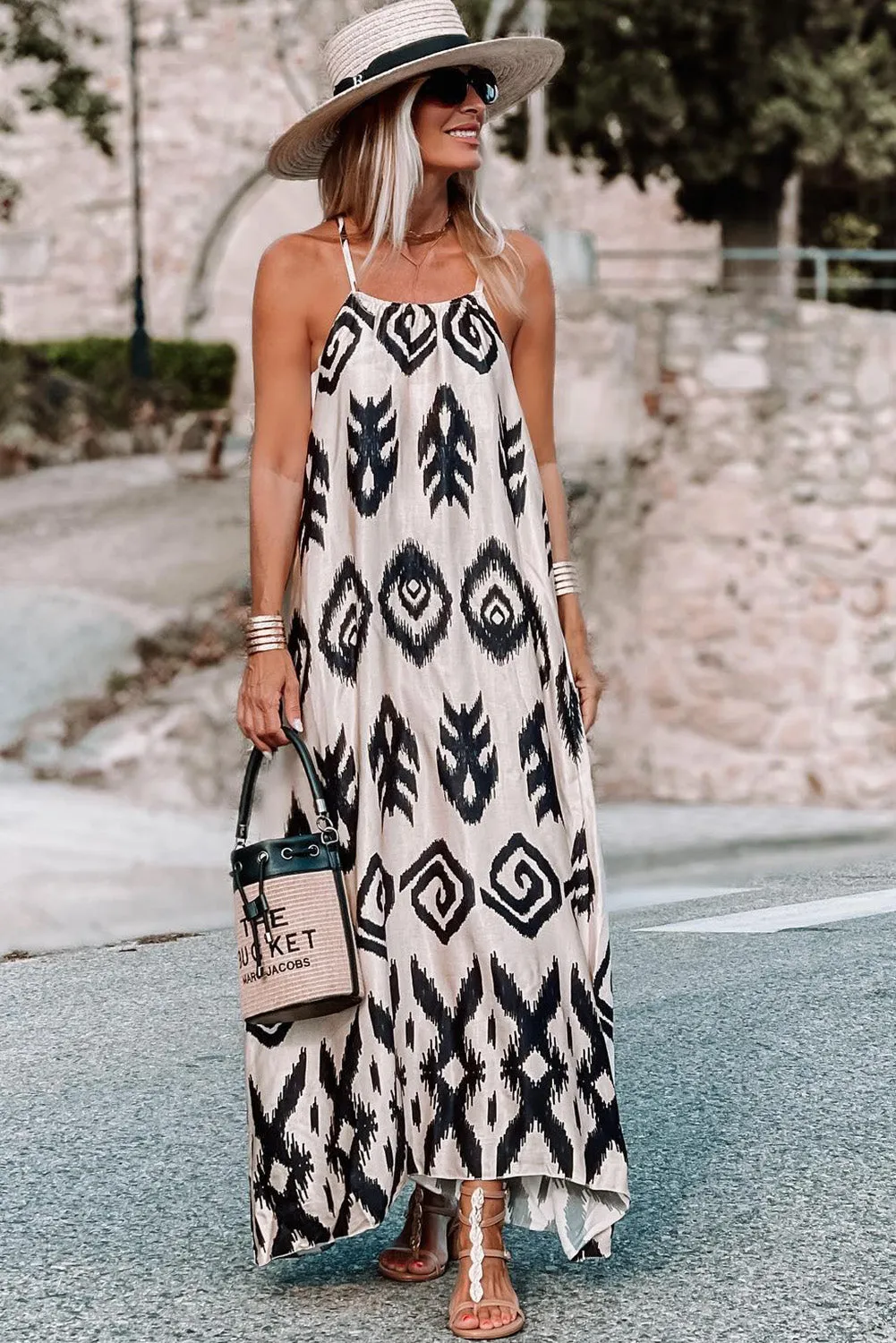 Black Western Printed Fashion Vacation Sundress