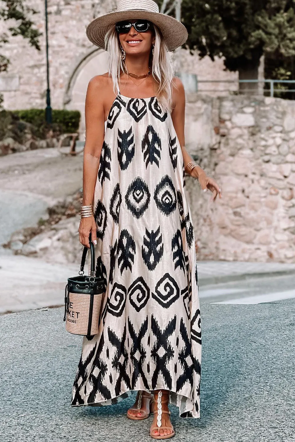 Black Western Printed Fashion Vacation Sundress