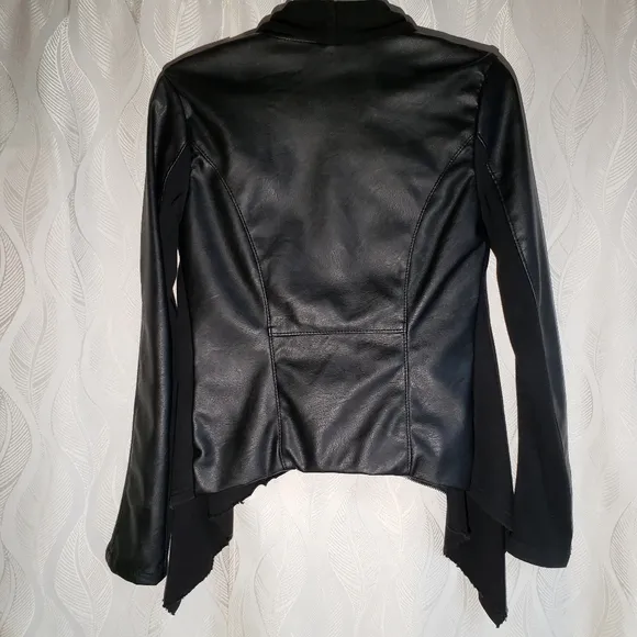 Blank NYC Faux Leather Draped Moto Jacket