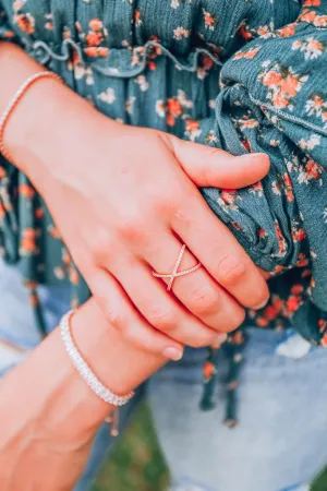 Bling X Ring - Rose Gold
