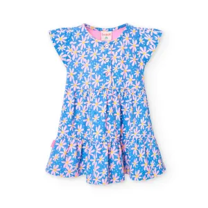 Boboli Girls Summer Blue Floral Dress
