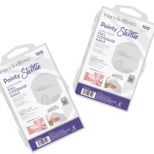 BOGO: Buy one get one FREE! 100 ct. Full Coverage Tips Pointy Stiletto- 200 Count total
