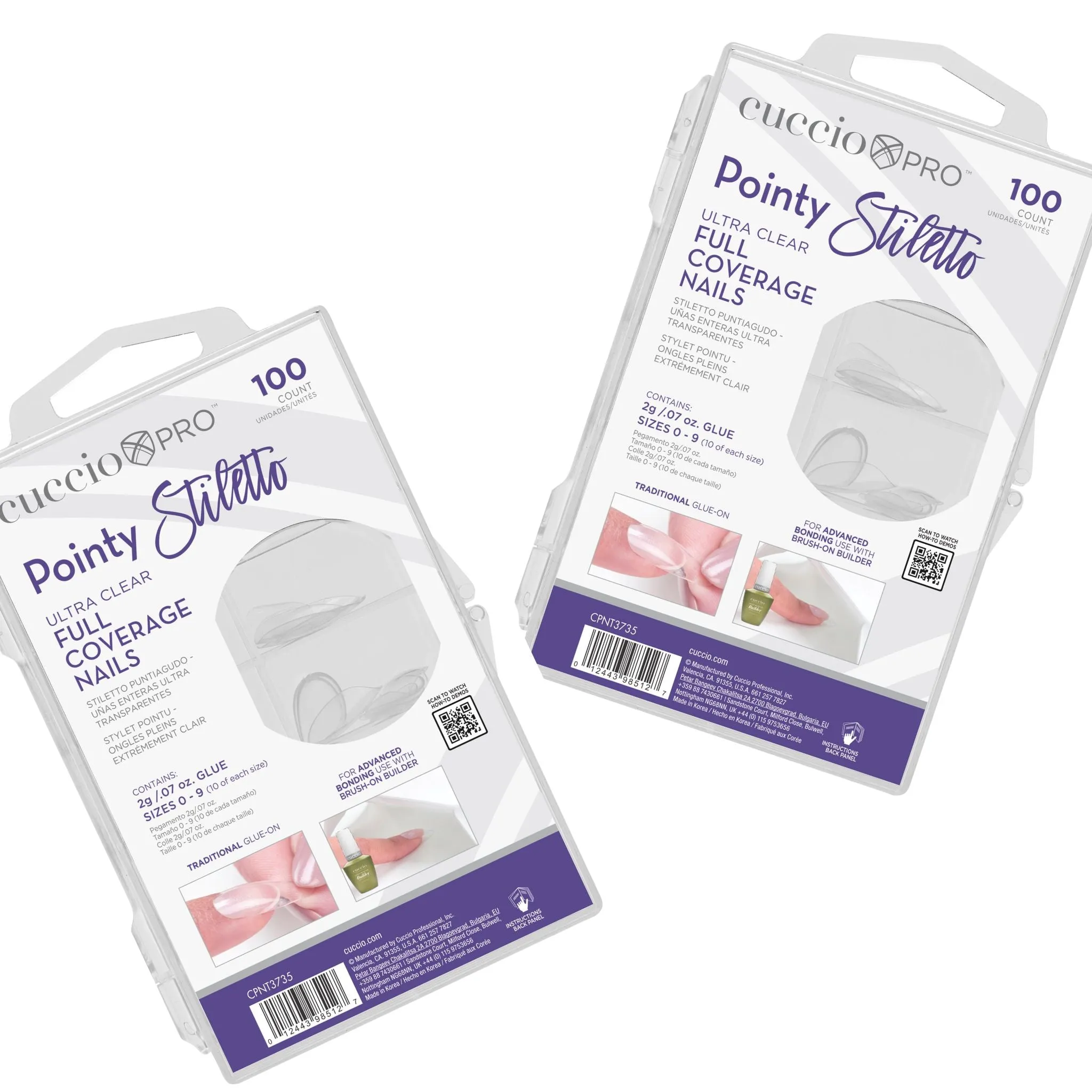 BOGO: Buy one get one FREE! 100 ct. Full Coverage Tips Pointy Stiletto- 200 Count total