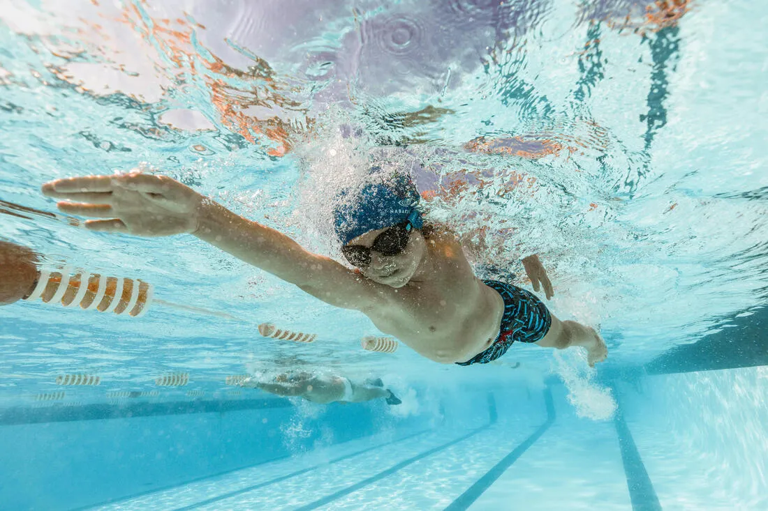 Boys’ Long Swimming Trunks 100 All Chin