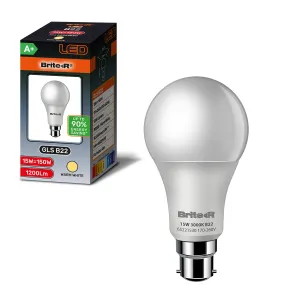 Brite-R 15W B22 BC GLS LED Bulb Warm White 3000K