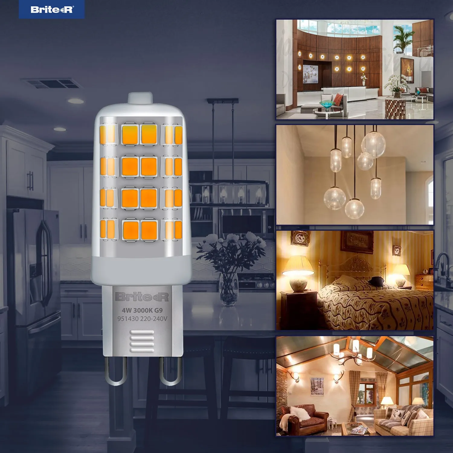 Brite-R 4W G9 LED Bulb Warm White 3000K