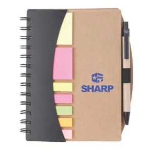 Broome Mini Journal with Pen, Flags & Sticky Notes w/SHARP Logo - #403090