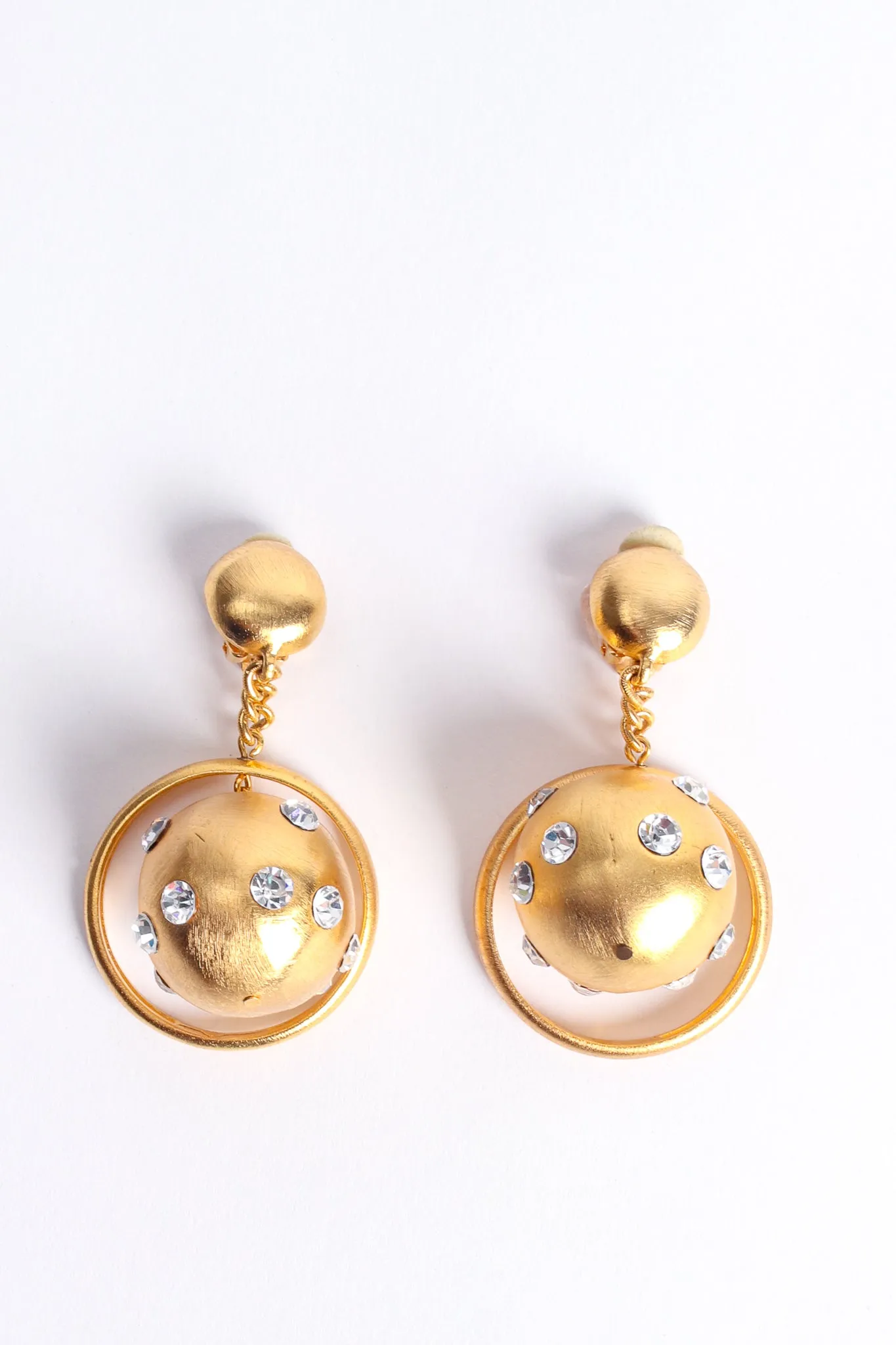Brushed Saturn Hoop Earrings II