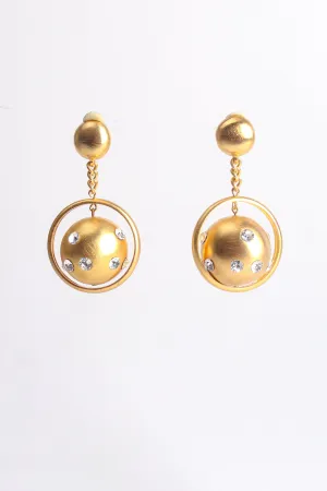 Brushed Saturn Hoop Earrings II