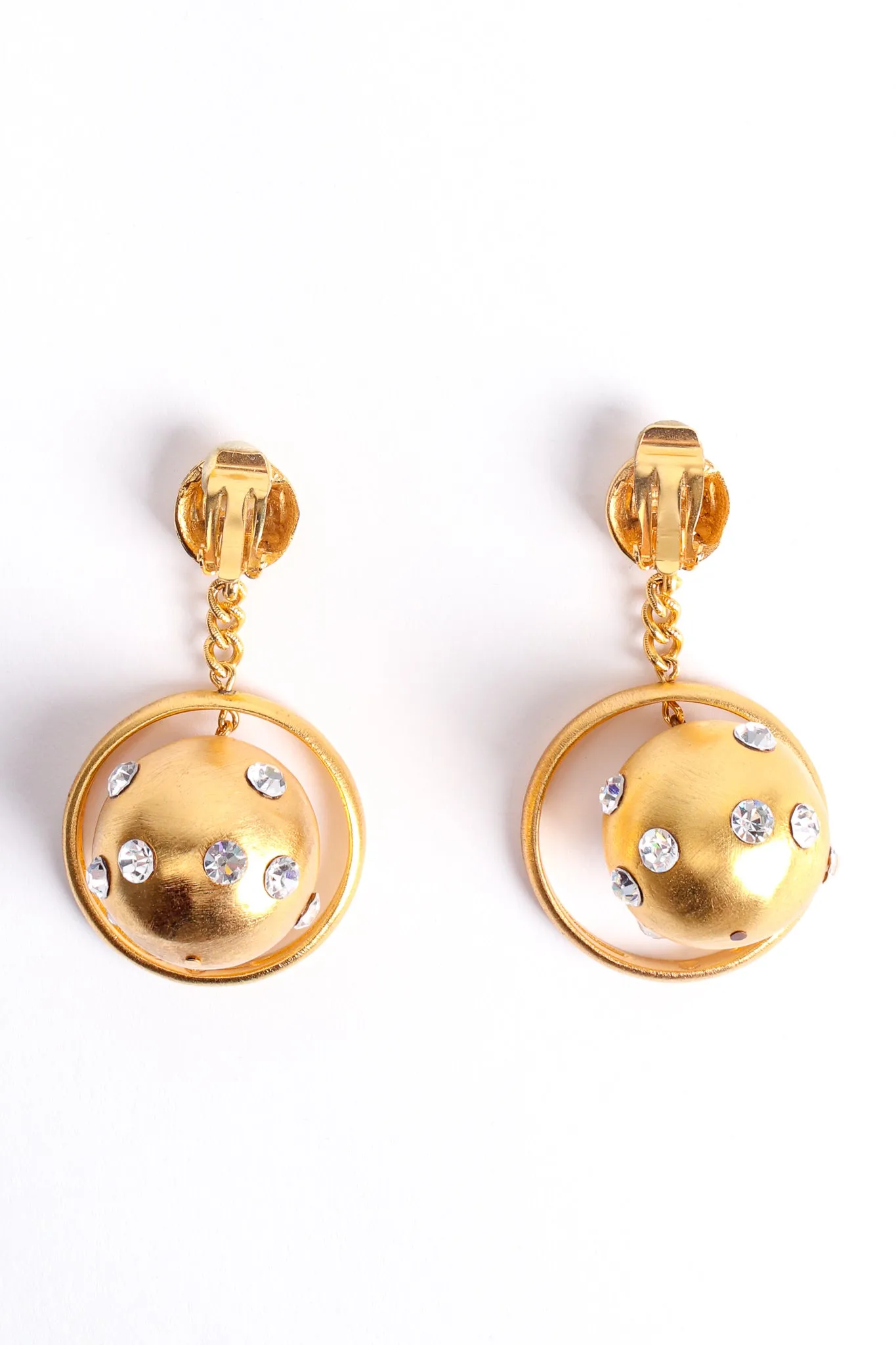Brushed Saturn Hoop Earrings II