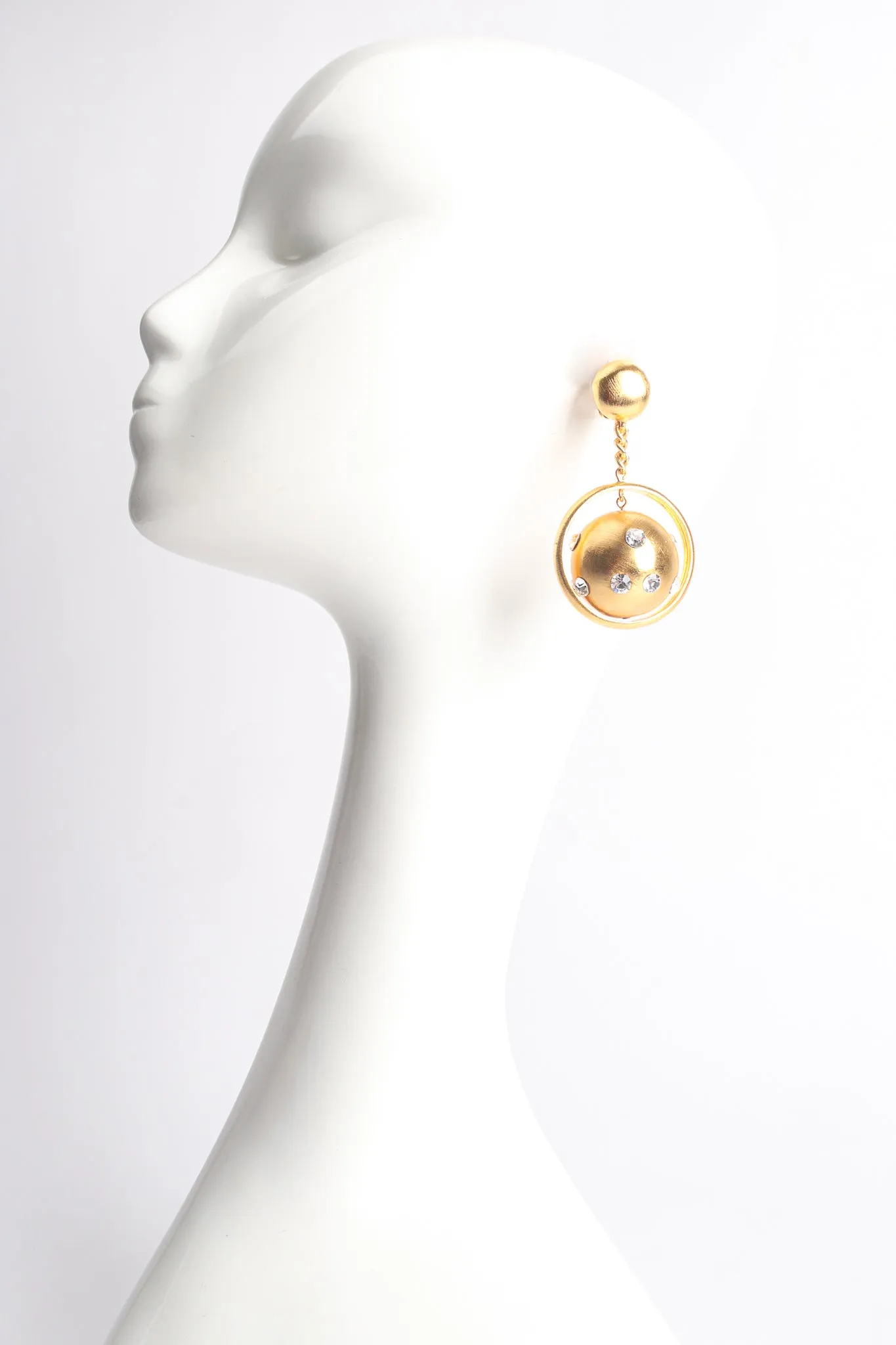 Brushed Saturn Hoop Earrings II