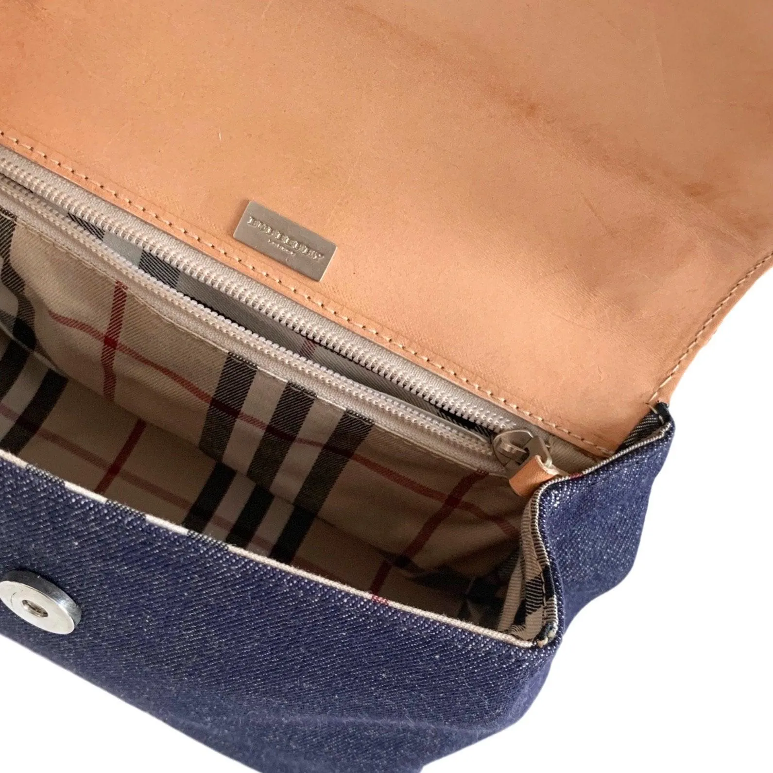 Burberry Denim Logo Chain Bag