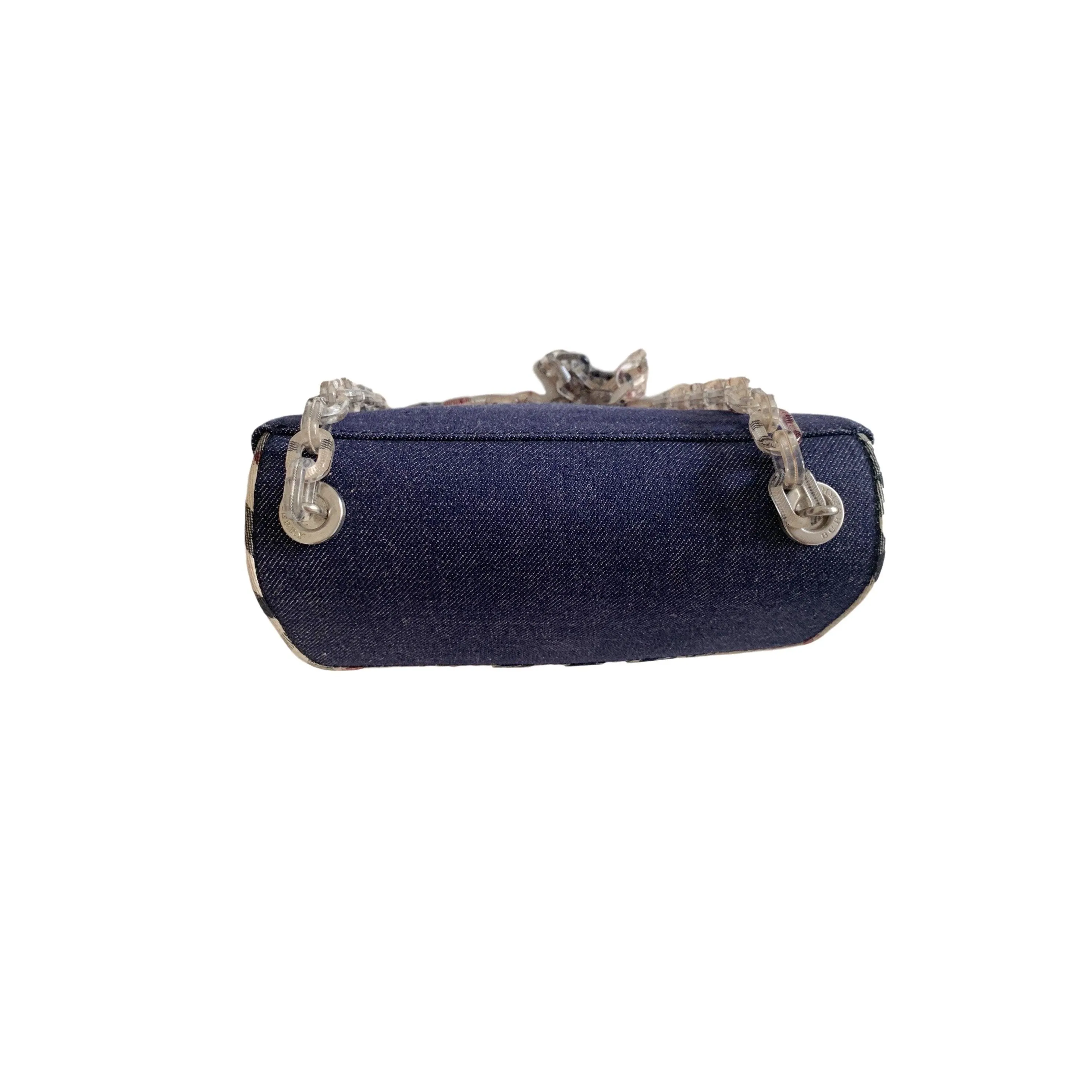Burberry Denim Logo Chain Bag