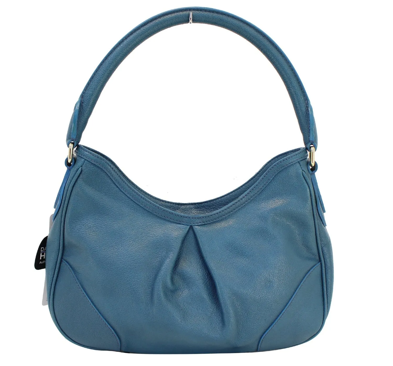 BURBERRY Hernville Leather Teal Small Hobo Bag - Sale