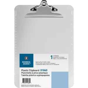 Business Source Spring Clip Plastic Clipboard