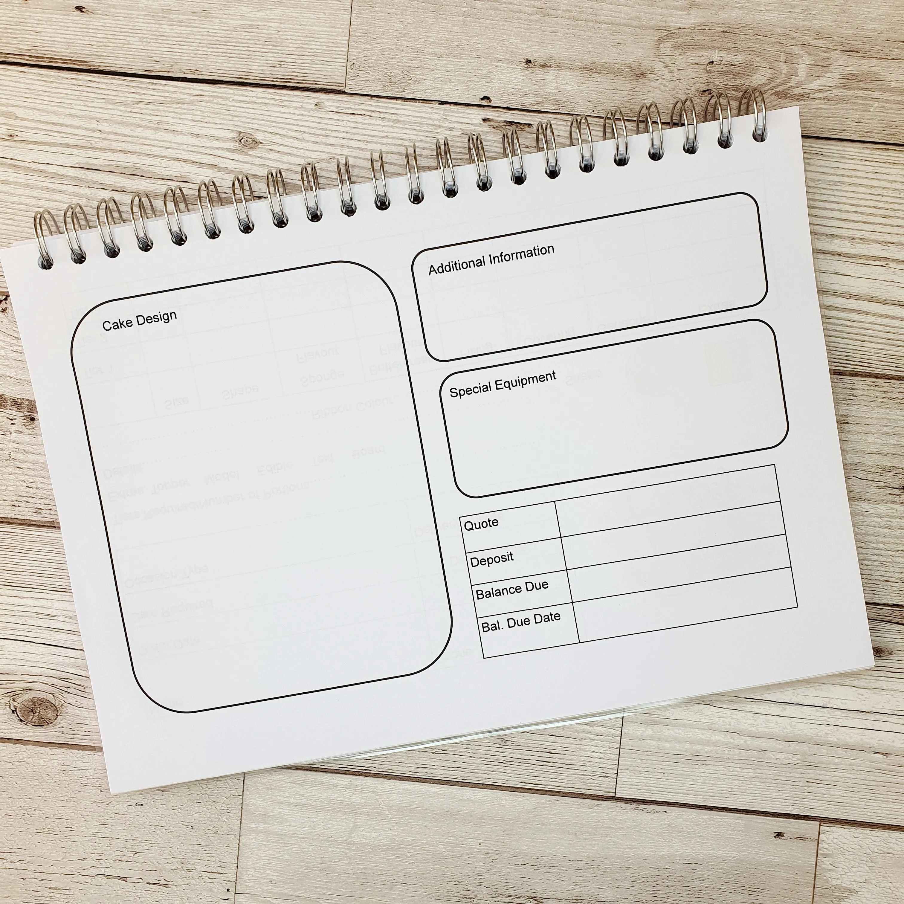 Cake Maker Order Book - A4 Spiral Bound with laminated covers&