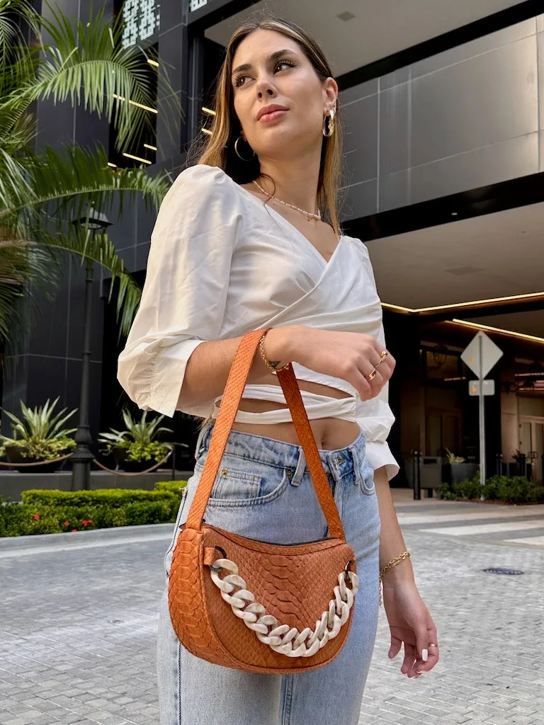 Camel Brown Half Moon Bag