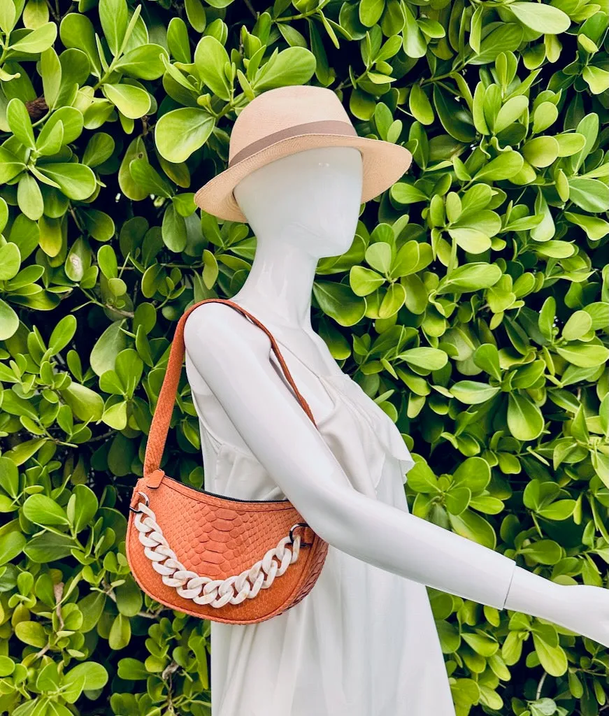 Camel Brown Half Moon Bag