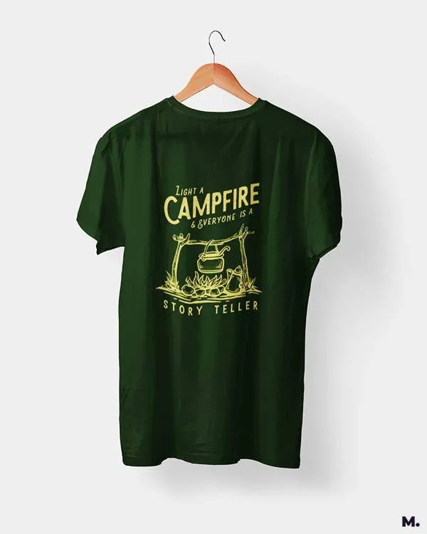 Campfire makes us a storyteller printed t shirts