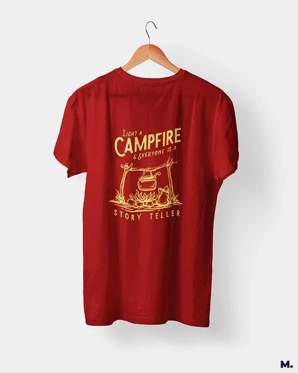 Campfire makes us a storyteller printed t shirts