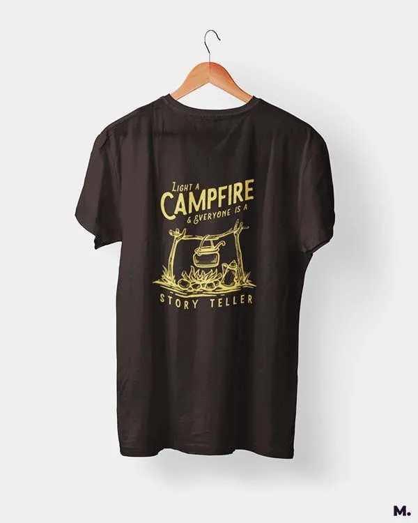 Campfire makes us a storyteller printed t shirts