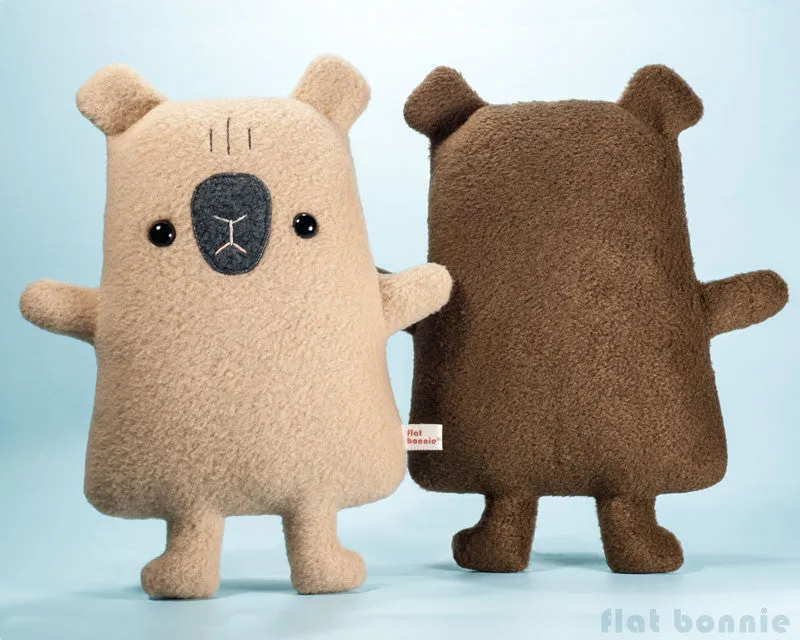 Capybara stuffed animal - Flat Capy handmade plush toy