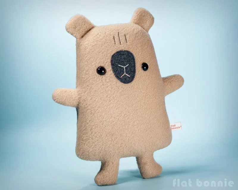 Capybara stuffed animal - Flat Capy handmade plush toy