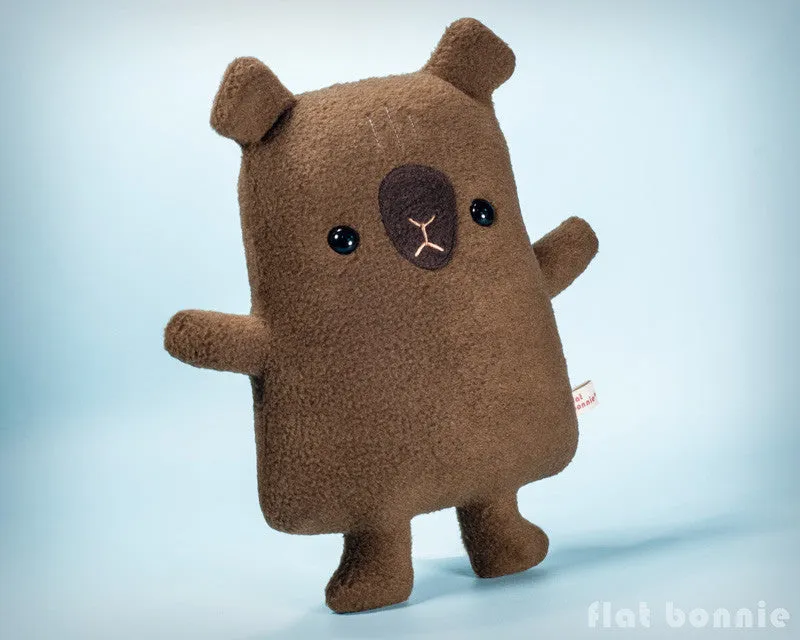 Capybara stuffed animal - Flat Capy handmade plush toy